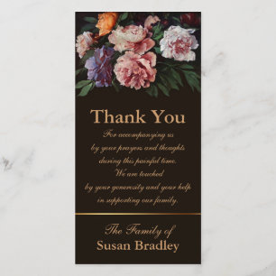 Tarjeta De Agradecimiento Los Peonies 1 condolencia le agradecen sello a