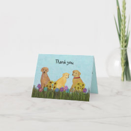 Tarjeta De Agradecimiento Los perros perdigueros de oro le agradecen las