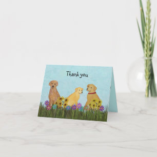 Tarjeta De Agradecimiento Los perros perdigueros de oro le agradecen las