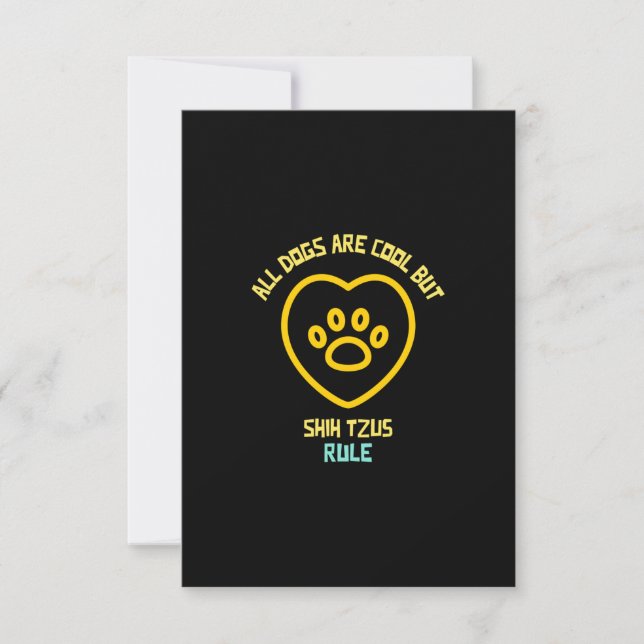 Tarjeta De Agradecimiento Los perros shih tzus gobiernan un lindo mascota an (Anverso)