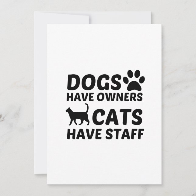 TARJETA DE AGRADECIMIENTO LOS PERROS TIENEN PROPIETARIOS LOS GATOS TIENEN PE (Anverso)