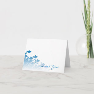 Tarjeta De Agradecimiento Los pescados y el coral azules le agradecen