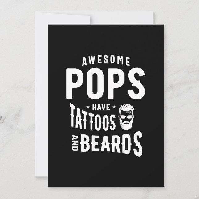 Tarjeta De Agradecimiento Los Pops Increíbles Tienen Tatuajes y Barbas (Anverso)