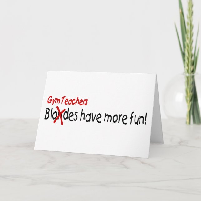Tarjeta De Agradecimiento Los profesores de gimnasia se divierten más (Anverso)