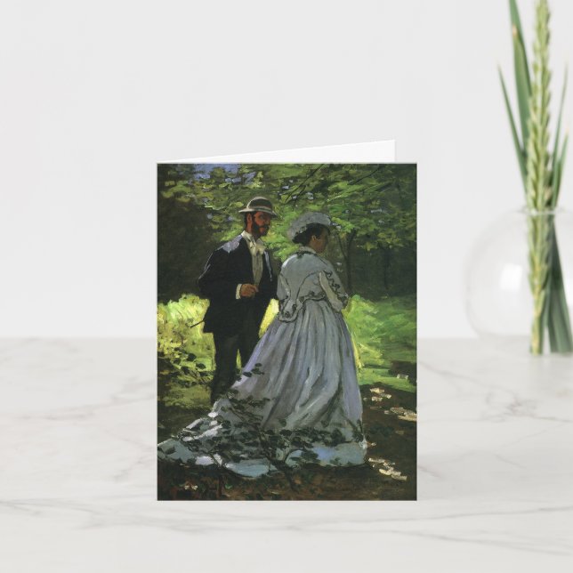 Tarjeta De Agradecimiento Los Promenaders (Los apasionados) de Monet Boda (Anverso)