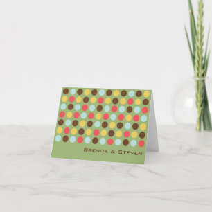 Tarjeta De Agradecimiento Los puntos de color verde, elegante y moderno círc