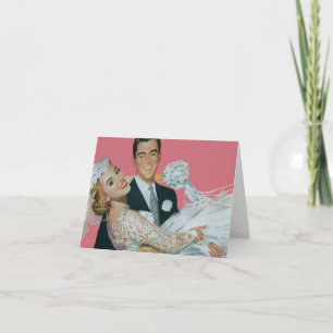 Tarjeta De Agradecimiento Los recienes casados, la novia y el novio de la