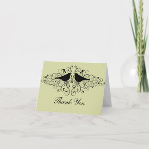 Tarjeta De Agradecimiento Los remolinos del pájaro del amor de la menta le a