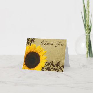 Tarjeta De Agradecimiento Los remolinos rústicos del girasol le agradecen