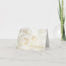 Tarjeta De Agradecimiento Los rosas blancos le agradecen boda