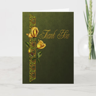 Tarjeta De Agradecimiento Los rosas de oro que casan la habitación le