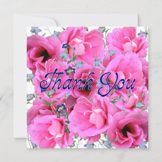 Tarjeta De Agradecimiento Los rosas dulces le agradecen cardar - el cuadrado (Anverso)