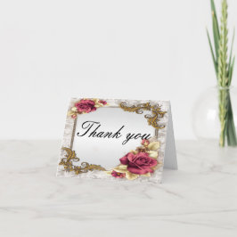 Tarjeta De Agradecimiento Los rosas rojos elegantes le agradecen cardar