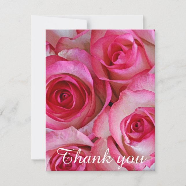 Tarjeta De Agradecimiento Los rosas rosados le agradecen (Anverso)