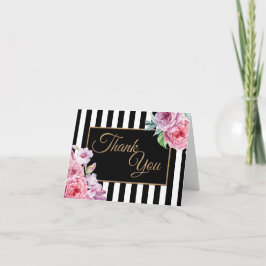 Tarjeta De Agradecimiento Los rosas y la escritura del purpurina de las