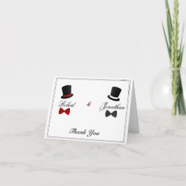 Tarjeta De Agradecimiento Los sombreros de copa y la boda gay de las