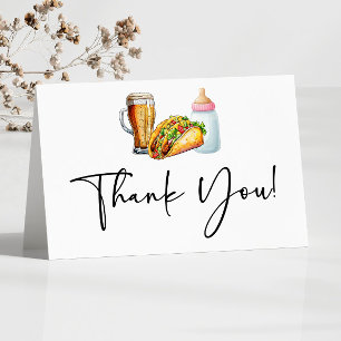 Tarjeta De Agradecimiento ¡Los tacos se producen y los pañales también! Baby