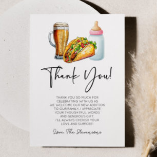 Tarjeta De Agradecimiento ¡Los tacos se producen y los pañales también! Baby