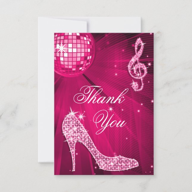 Tarjeta De Agradecimiento Los talones de la chispa de la bola de discoteca (Anverso)
