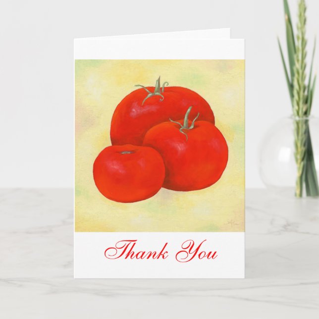 Tarjeta De Agradecimiento Los tomates le agradecen notecard (Anverso)
