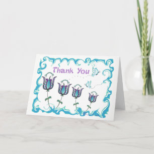 Tarjeta De Agradecimiento Los tulipanes banales le agradecen cardar