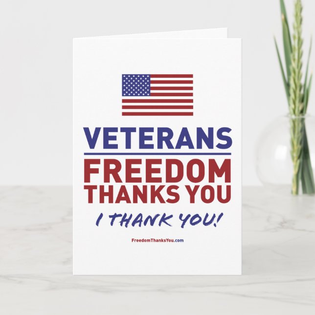 Tarjeta De Agradecimiento Los veteranos, libertad le agradecen (Anverso)