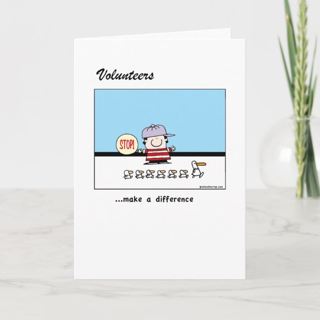 Tarjeta De Agradecimiento Los voluntarios diferencian (Anverso)