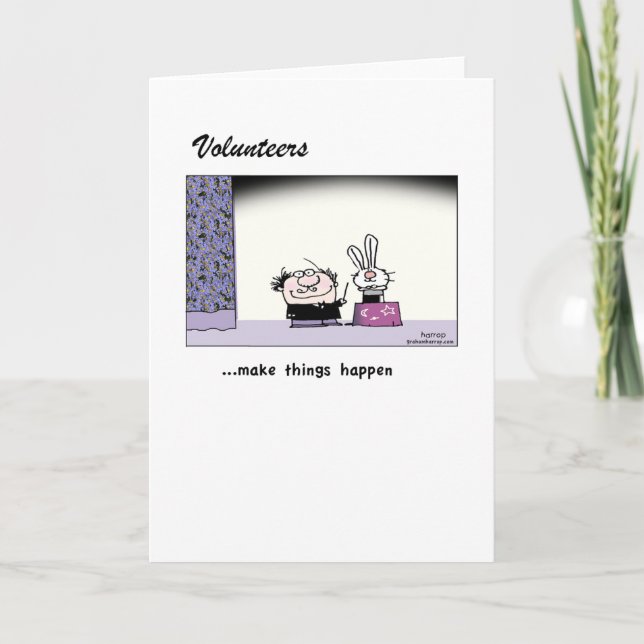 Tarjeta De Agradecimiento ¡Los voluntarios hacen que la magia sucede! (Anverso)