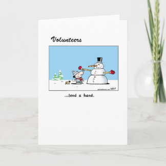Tarjeta De Agradecimiento Los voluntarios prestan una mano