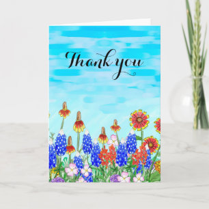 Tarjeta De Agradecimiento Los wildflowers de Tejas le agradecen cardar con