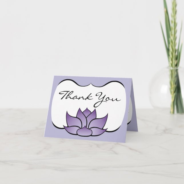 Tarjeta De Agradecimiento Lotus exquisito en púrpura le agradece cardar (Anverso)