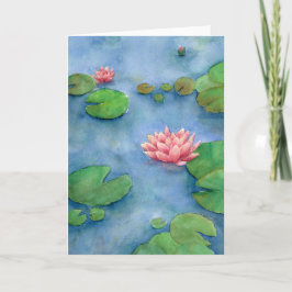 Tarjeta De Agradecimiento Lotus flower watercolor