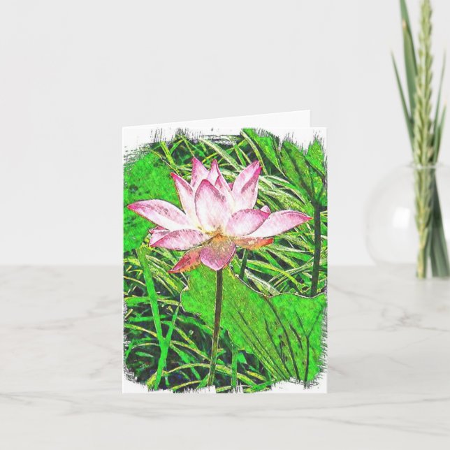 Tarjeta De Agradecimiento Lotus Notecard (Anverso)