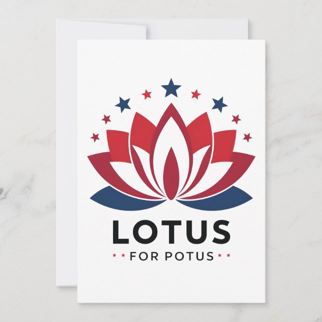 Tarjeta De Agradecimiento Lotus para POTUS Kamala Harris 2024 (Anverso)