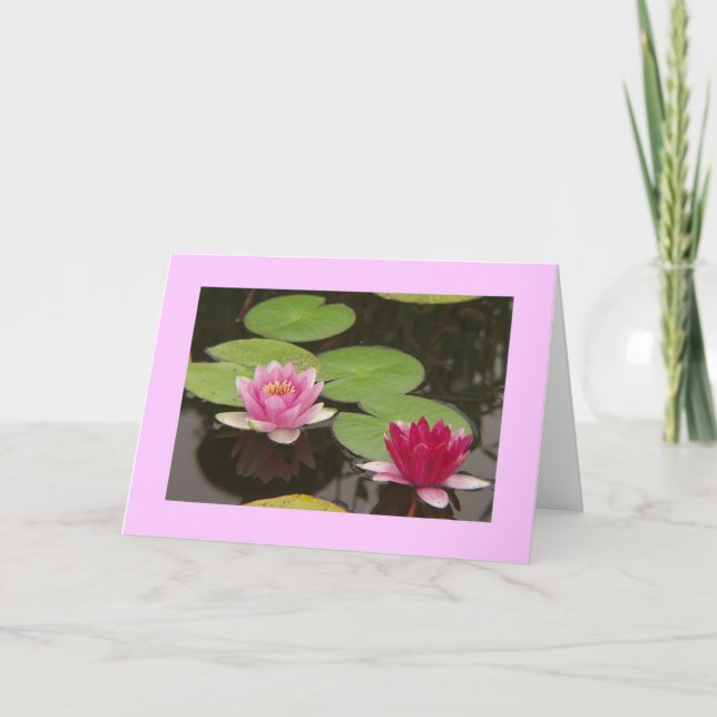 Tarjeta De Agradecimiento Lotus rosa (Anverso)