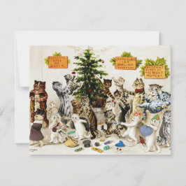 Tarjeta De Agradecimiento Louis Wain Cats Christmas Tree Decorating Party