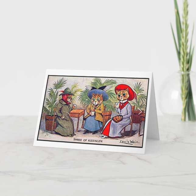 Tarjeta De Agradecimiento Louis Wain, TriLady Cats, Arte (Anverso)
