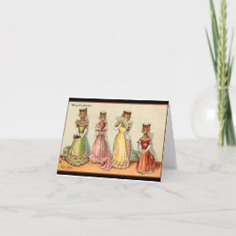 Tarjeta De Agradecimiento Louis Wain Wallflower Chica Cats