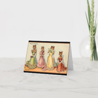 Tarjeta De Agradecimiento Louis Wain Wallflower Chica Cats