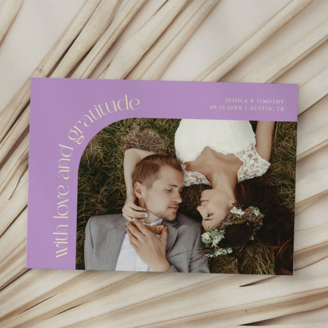 Tarjeta De Agradecimiento Love and Gratitude Wisteria Wedding Photo (Subido por el creador)