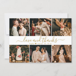 Tarjeta De Agradecimiento Love and Thanks 6 Photo Collage Wedding  Thank You