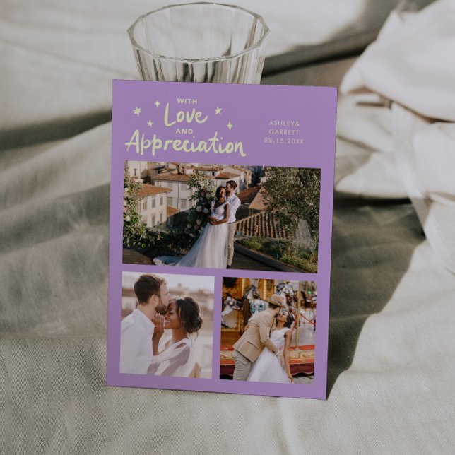 Tarjeta De Agradecimiento Love Appreciation Wedding Multi Photo Wisteria (Subido por el creador)
