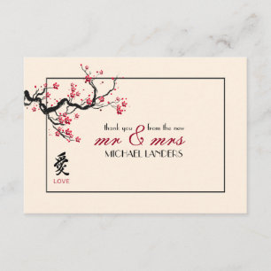 Tarjeta de agradecimiento Love Branch Flat