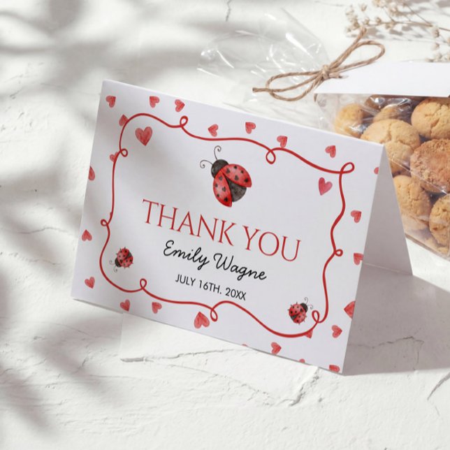Tarjeta De Agradecimiento Love Bug Baby Shower Thank You Card (Subido por el creador)
