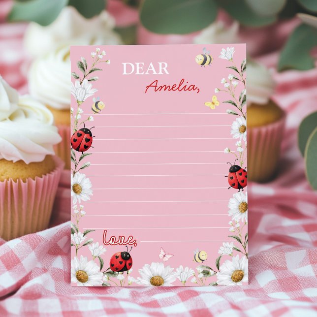 Tarjeta De Agradecimiento Love Bug Daisy Time Capsule Note Message Card (Subido por el creador)
