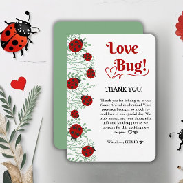 Tarjeta De Agradecimiento Love Bug Minimalista Baby Shower