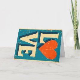 Tarjeta De Agradecimiento LOVE gráficos inspirados en los años 1960