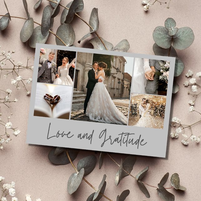 Tarjeta De Agradecimiento Love Gratitude Photo Boda Gracias (Love Gratitude Photo Wedding Thank You)