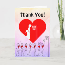Tarjeta De Agradecimiento Love Heart Netball Gracias
