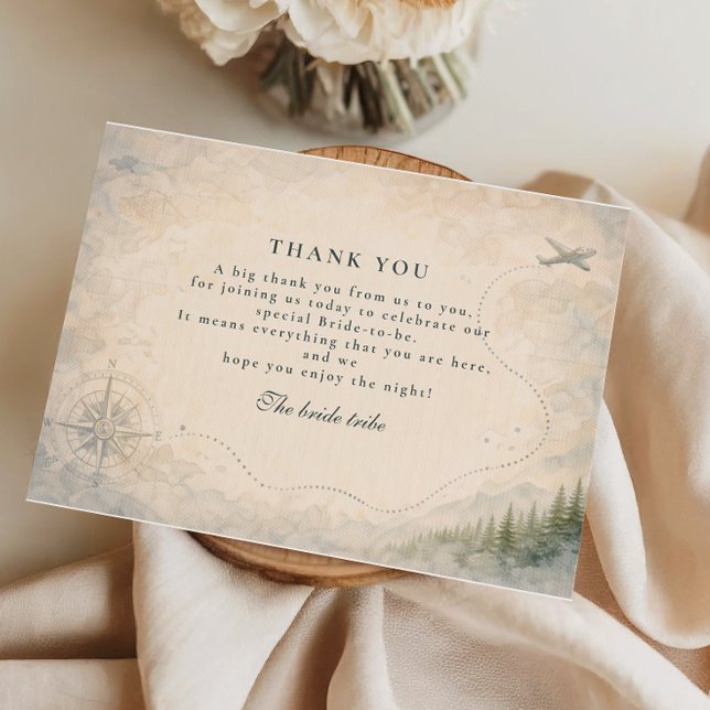 Tarjeta De Agradecimiento Love Is An Adventure Bridal Shower (Subido por el creador)